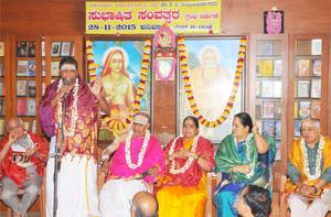 `ಸುಭಾಷಿತ ಸಂವತ್ಸರ' ಗ್ರಂಥರತ್ನದ ಲೋಕಾರ್ಪಣ ಸಮಾರಂಭದಲ್ಲಿ ಶ್ರೀ ಎನ್. ಕಾರ್ತಿಕೇಯನ್‍ರವರು ಮಾತನಾಡುತ್ತಿದ್ದಾರೆ. 28-11-2015, ಶನಿವಾರ